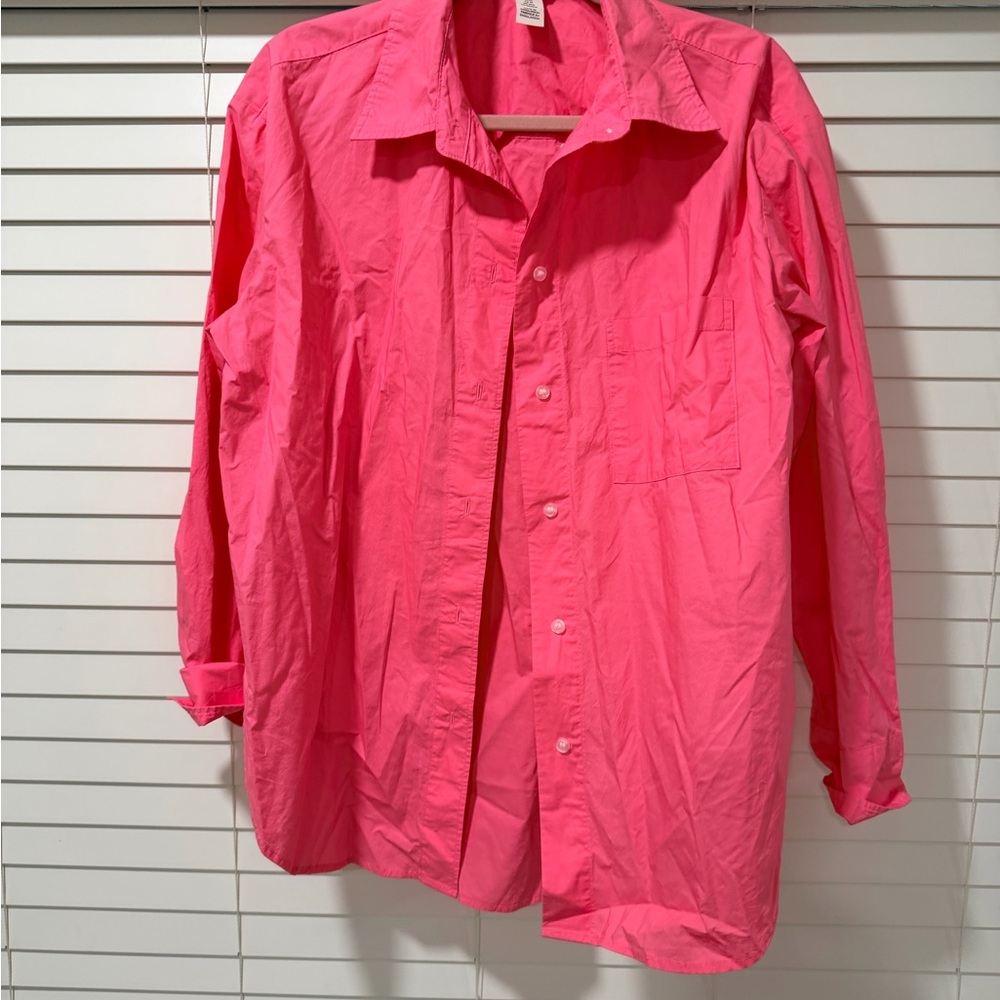 H&M Bright Pink Women's Button-Down Shirt